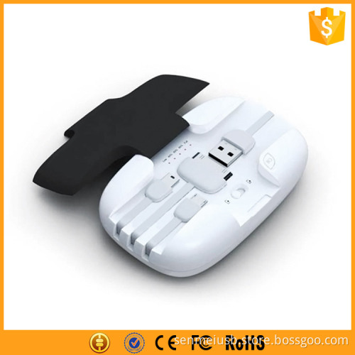 Portable power bank 4000mah with multi cord for digital devices